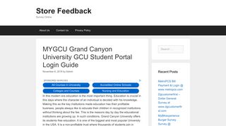 MYGCU Grand Canyon University GCU Student Portal Login Guide