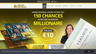 Grand Mondial Casino | 150 Chances to become an instant millionaire!