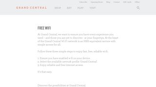 Free wifi | Grand Central