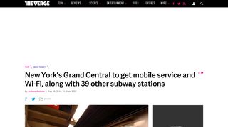 New York's Grand Central to get mobile service and Wi-Fi, along with ...