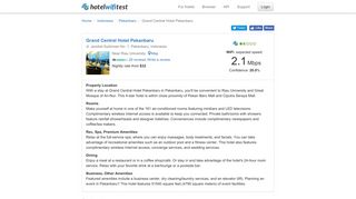 Grand Central Hotel Pekanbaru - Hotel WiFi Test