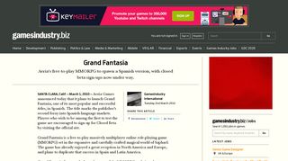 Grand Fantasia | GamesIndustry.biz