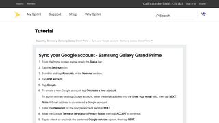 Sync your Google account - Samsung Galaxy Grand Prime - Sprint
