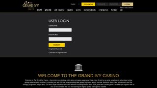 My Account - The Grand Ivy Casino | Log In