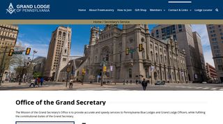 Secretary's Service - Grand Lodge of Pennsylvania