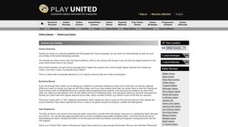 Grand Luxe Casino : Exclusive Casino Bonus - Play United
