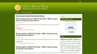 Grand Luxe Casino | $100 Free chip