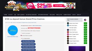 $100 no deposit bonus Grand Prive Casinos - 08.04.2018