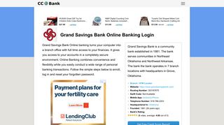 Grand Savings Bank Online Banking Login - CC Bank