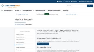 Medical Records | Grand Strand Health