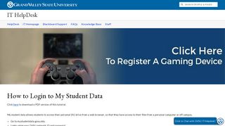 How to Login to My Student Data - Grand Valley State University