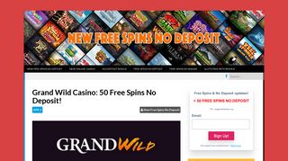 Grand Wild Casino - New Free Spins No Deposit