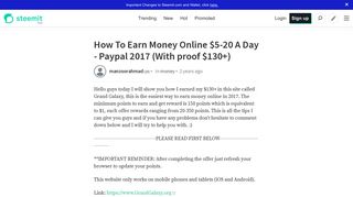How To Earn Money Online $5-20 A Day - Paypal 2017 (With ... - Steemit