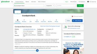 Working at Grandpoint Bank | Glassdoor