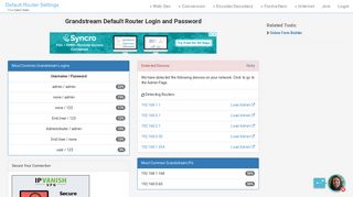 Grandstream Default Router Login and Password - Clean CSS