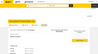 Grandwest Enterprises Inc - Opening Hours - 815 Circle Dr E ...
