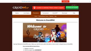 Welcome to GrandWild / GrandWild Promotions / You can't win it ...
