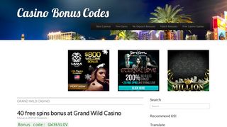 Grand Wild Casino | Casino Bonus Codes