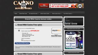 Grand Wild Casino bonus codes | No deposit bonus blog