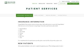 Patient Services - Granger Medical Clinic