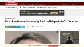 Feds close Granite Community Bank; sell deposits to Tri Counties ...