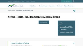 Atrius Health, Inc. dba Granite Medical Group | South Shore Health