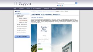 Logging in to Moodle - Granite State College