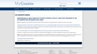 Go.Granite Email - My Granite - Granite State College