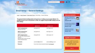 Email Setup - General Settings - Granite State Communications