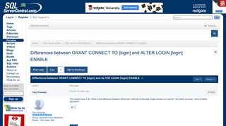 Differences between GRANT CONNECT TO [login] and ALTER LOGIN ...