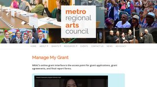 Manage My Grant – Metropolitan Regional Arts Council