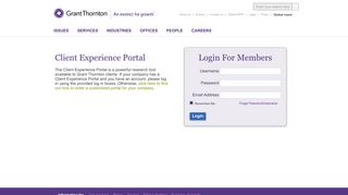 Grant Thornton Client Experience Portal Login