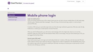 Mobile phone login, Webbkontoret Grant Thornton