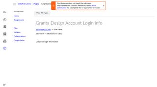 Granta Design Account Login info: IDEASS Laboratory Practicum