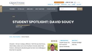 Student Spotlight: David Soucy | Grantham University