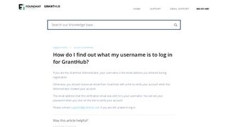 GrantHub — How do I find out what my username is to log in for ...