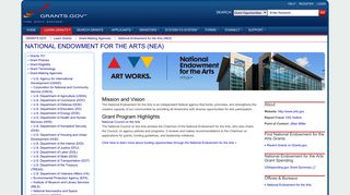 National Endowment for the Arts (NEA) | GRANTS.GOV