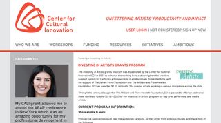 CCI :: Investing in Artists - Center for Cultural Innovation