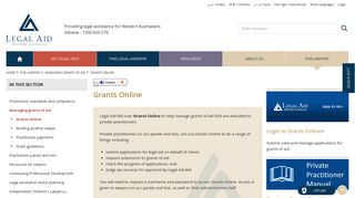 Grants Online | Legal Aid WA