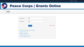 Peace Corps Grants Online - Login
