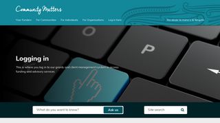 Log in here » Community Matters