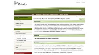 Community Museum Operating and Pay Equity Grants - Grants Ontario ...