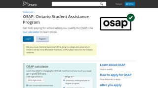OSAP: Ontario Student Assistance Program | Ontario.ca