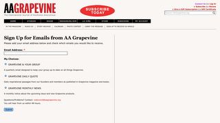 Sign Up for Emails from AA Grapevine | AA Grapevine