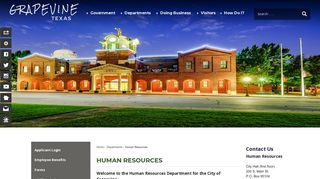 Human Resources | Grapevine, TX - Official Website - City of Grapevine