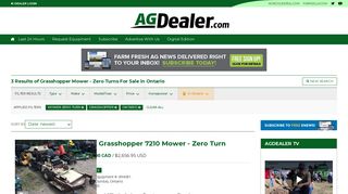 Grasshopper Mower - Zero Turns For Sale in Ontario | AgDealer