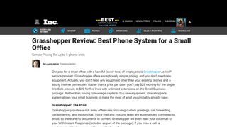 Grasshopper Review: Best Phone System for a Small Office | Inc.com