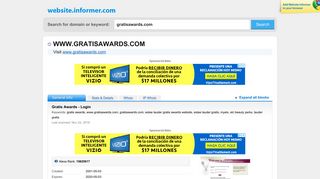 gratisawards.com at WI. Gratis Awards - Login - Website Informer