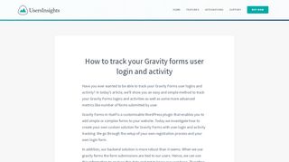 How to track your Gravity forms user login and activity - Users Insights