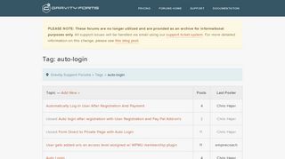 auto-login « Tags « Gravity Support Forums